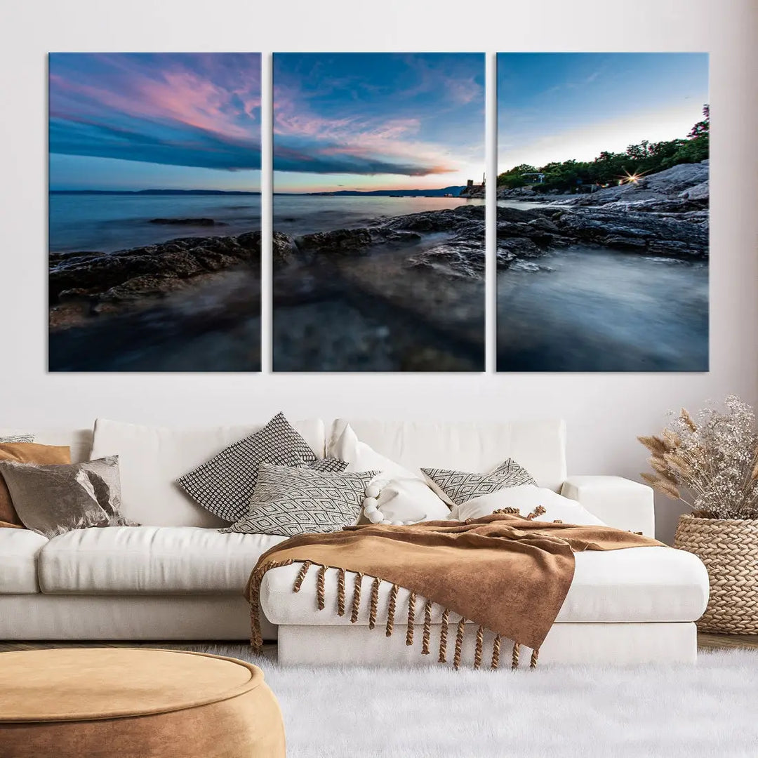 Tropical Beach Large Wall Art Canvas Print Coastal Ocean Printing