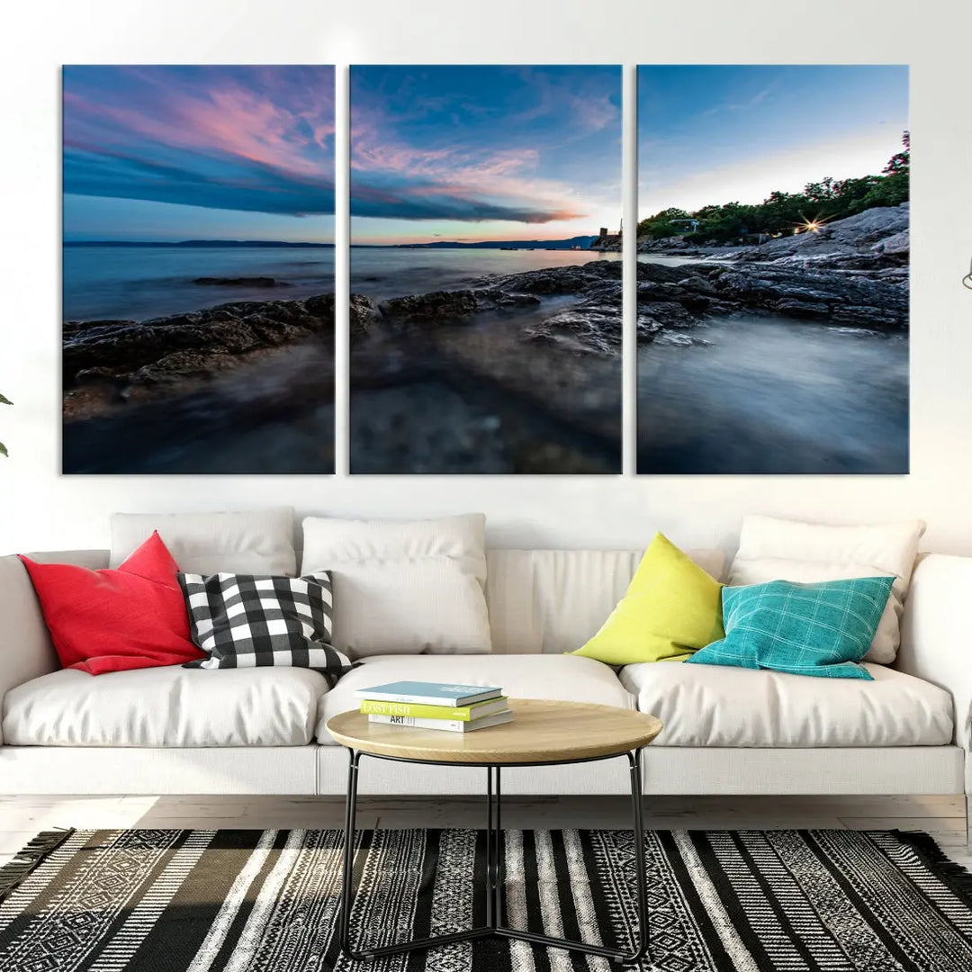 Tropical Beach Large Wall Art Canvas Print Coastal Ocean Printing