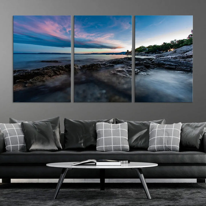 Tropical Beach Large Wall Art Canvas Print Coastal Ocean Printing