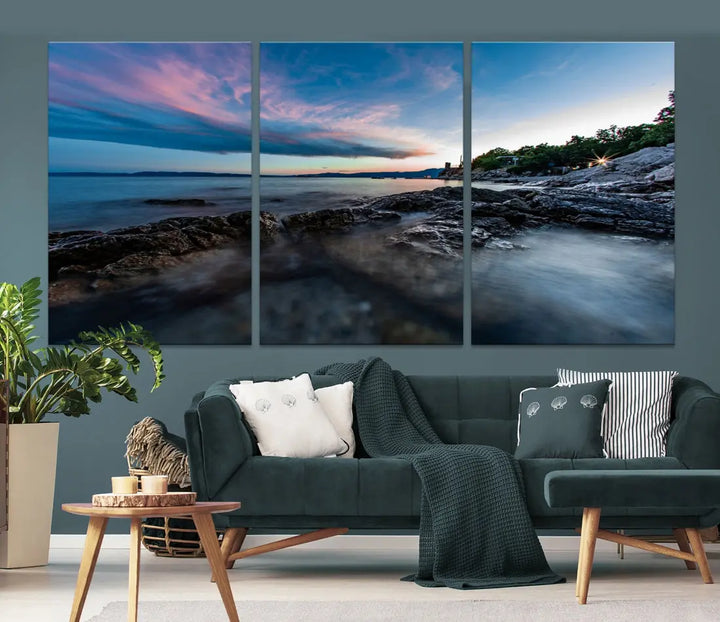 Tropical Beach Large Wall Art Canvas Print Coastal Ocean Printing