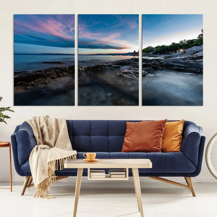 Tropical Beach Large Wall Art Canvas Print Coastal Ocean Printing