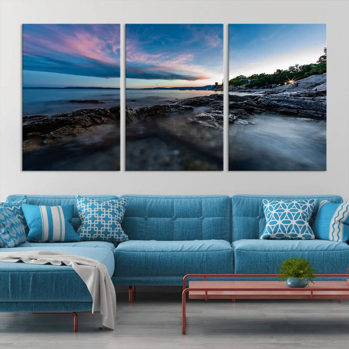 Tropical Beach Large Wall Art Canvas Print Coastal Ocean Printing