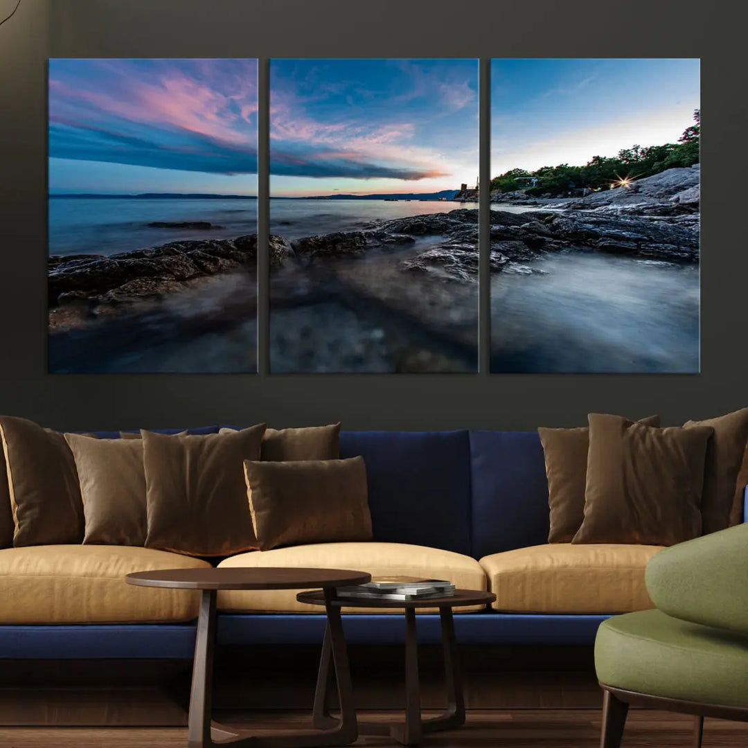 Tropical Beach Large Wall Art Canvas Print Coastal Ocean Printing