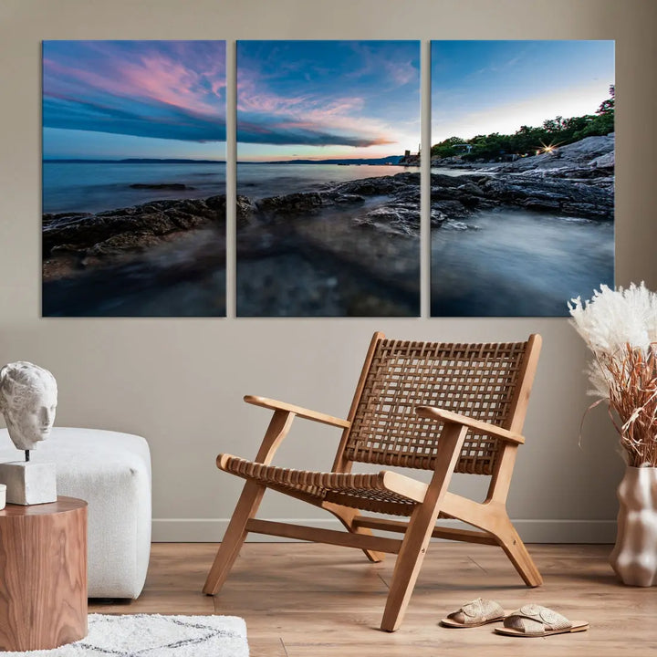 Tropical Beach Large Wall Art Canvas Print Coastal Ocean Printing