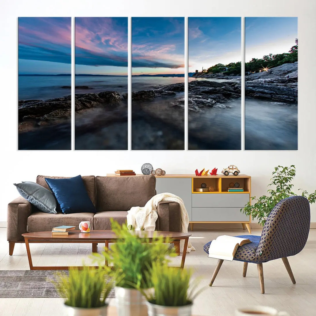 Tropical Beach Large Wall Art Canvas Print Coastal Ocean Printing