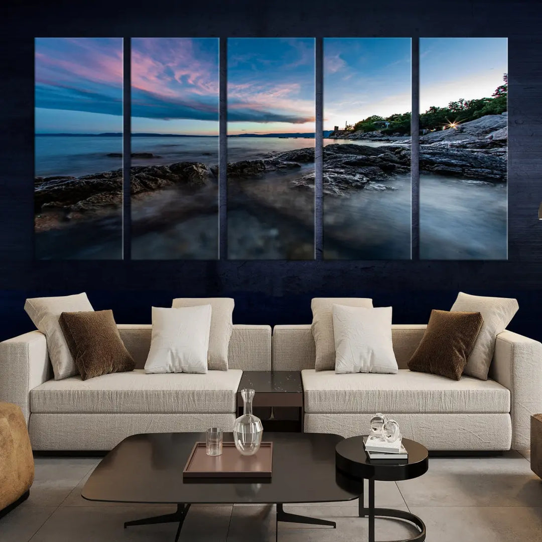 Tropical Beach Large Wall Art Canvas Print Coastal Ocean Printing