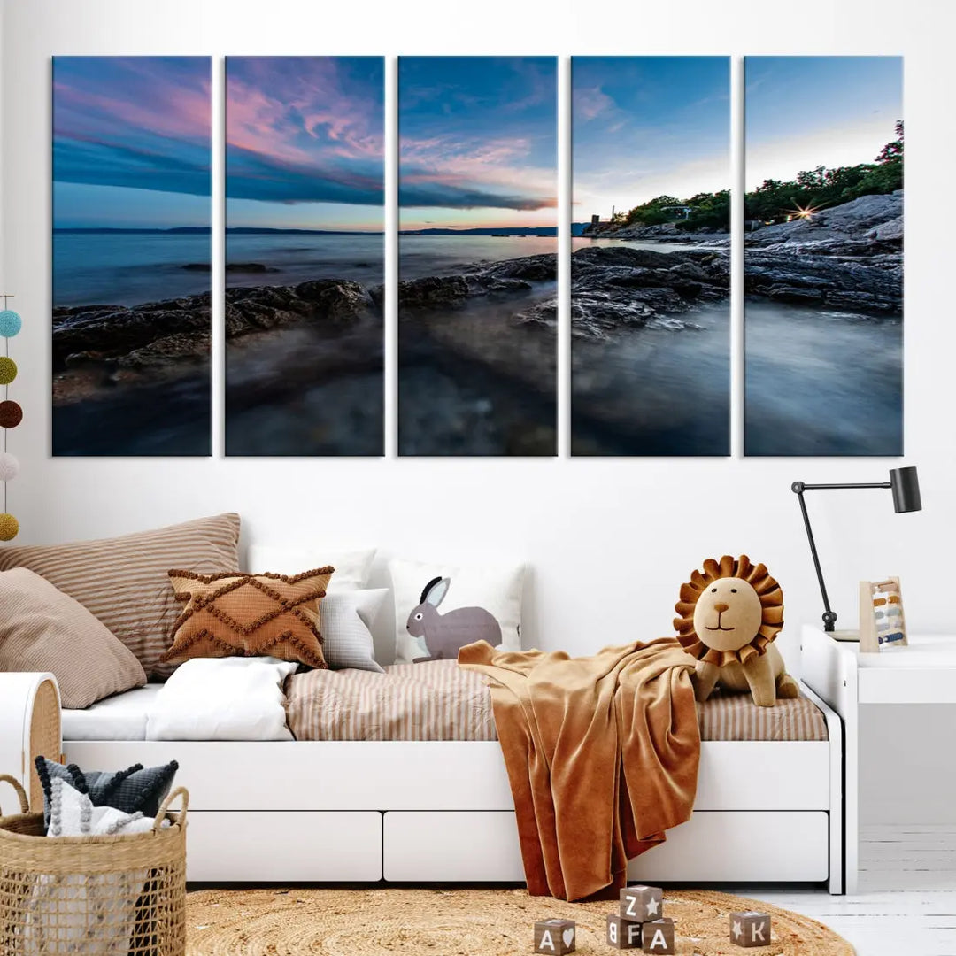 Tropical Beach Large Wall Art Canvas Print Coastal Ocean Printing