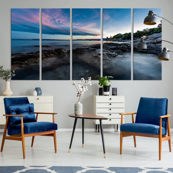 Tropical Beach Large Wall Art Canvas Print Coastal Ocean Printing