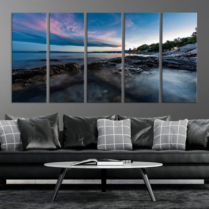 Tropical Beach Large Wall Art Canvas Print Coastal Ocean Printing