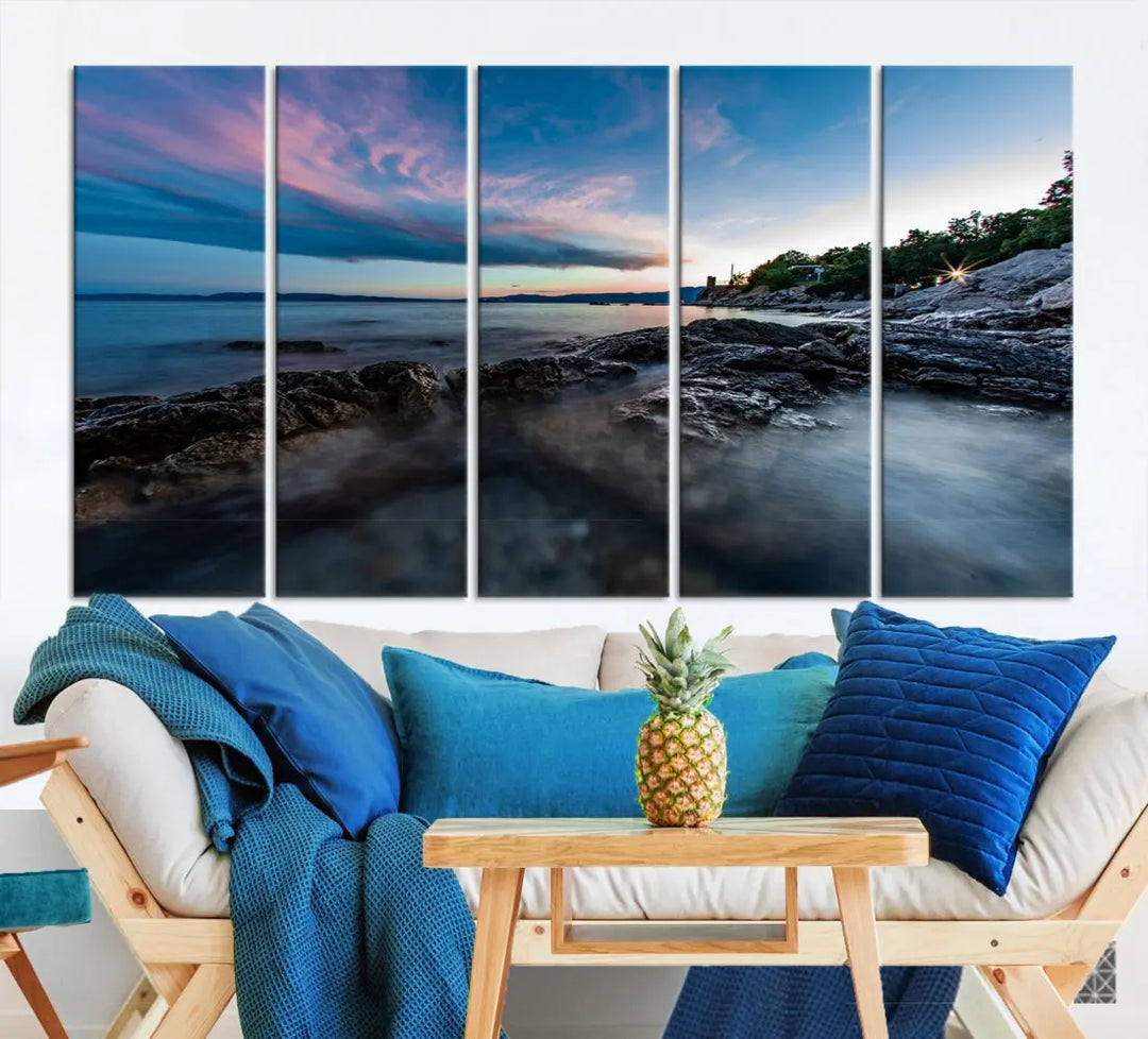 Tropical Beach Large Wall Art Canvas Print Coastal Ocean Printing