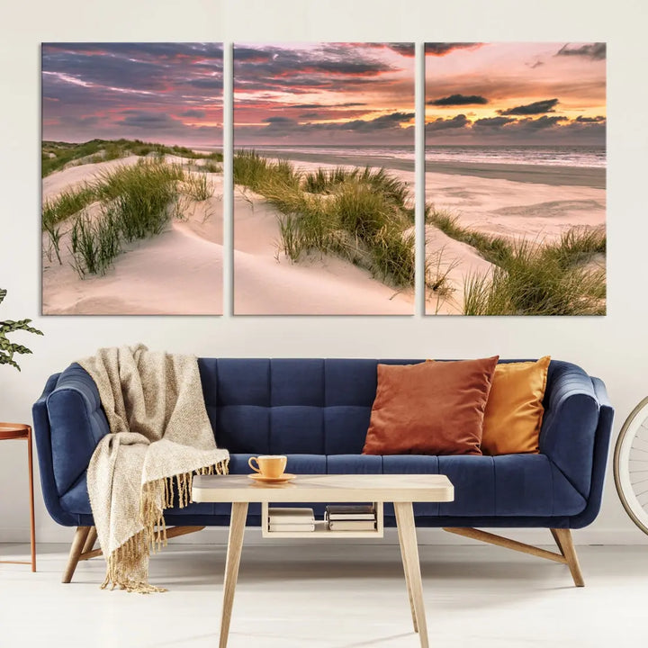 Tropical Beach Ocean Sunset Canvas Wall Art Print Ready to Hang