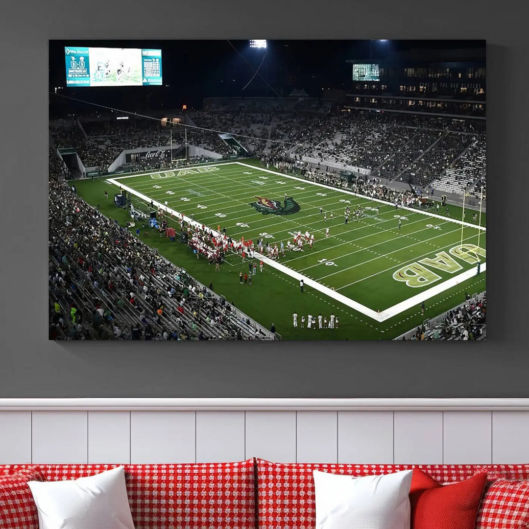 UAB Blazers Football Team Print - Birmingham Protective Stadium Wall Art Canvas Print