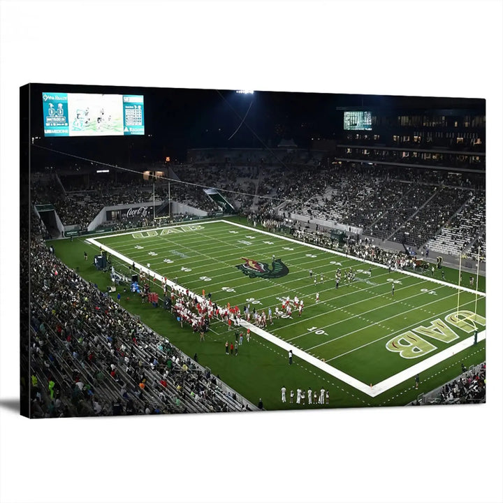 UAB Blazers Football Team Print - Birmingham Protective Stadium Wall Art Canvas Print