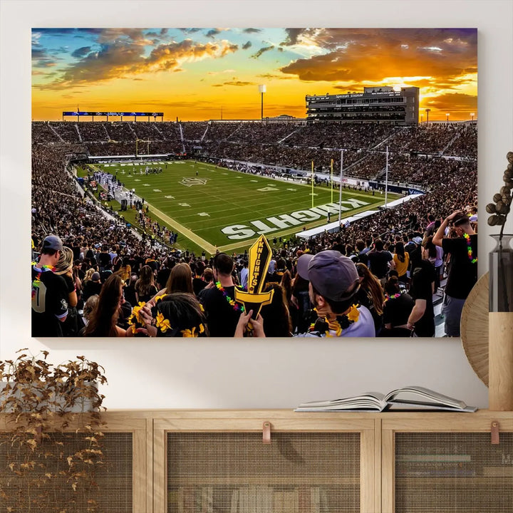 UCF Knights Football Team Print - Orlando FBC Mortgage Stadium Wall Art Canvas Print