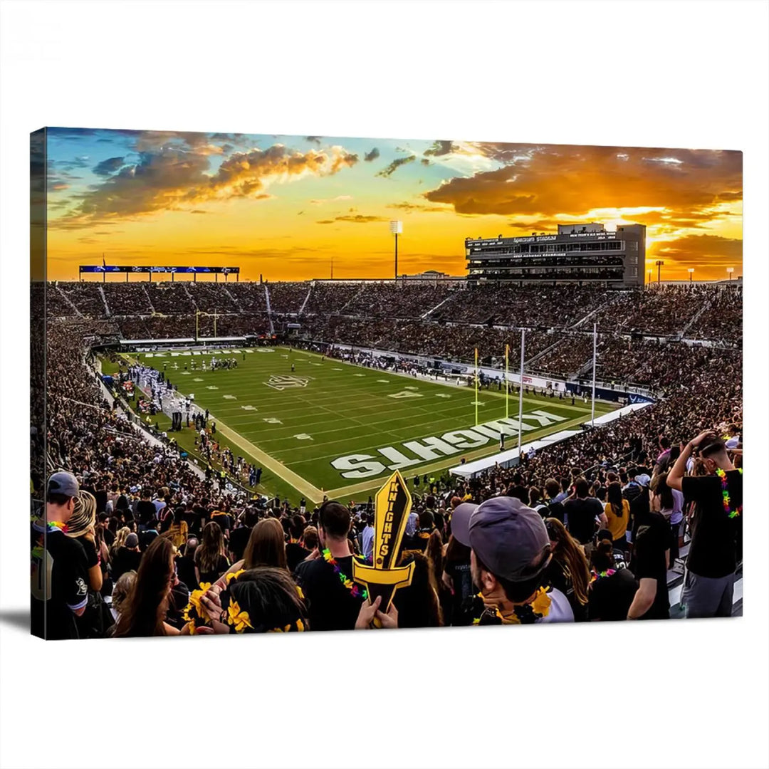 UCF Knights Football Team Print - Orlando FBC Mortgage Stadium Wall Art Canvas Print