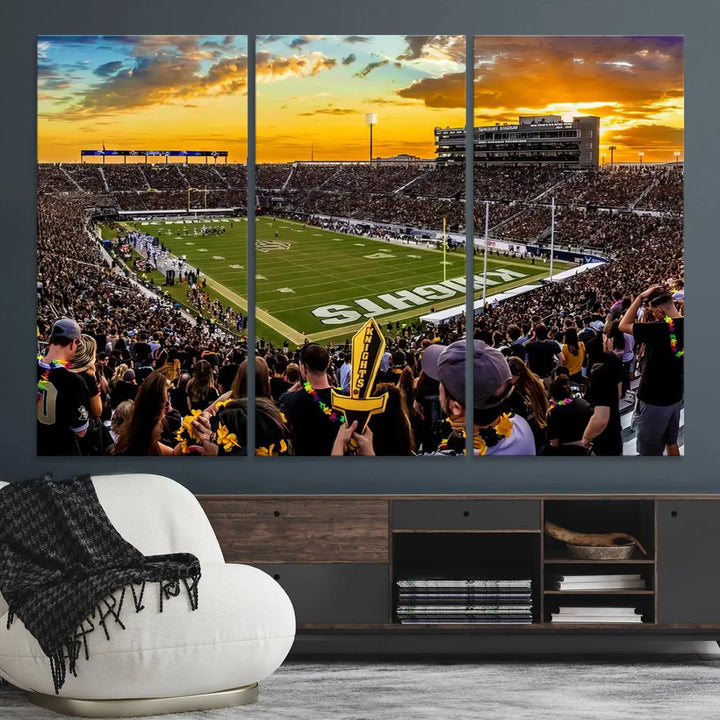 UCF Knights Football Team Print - Orlando FBC Mortgage Stadium Wall Art Canvas Print