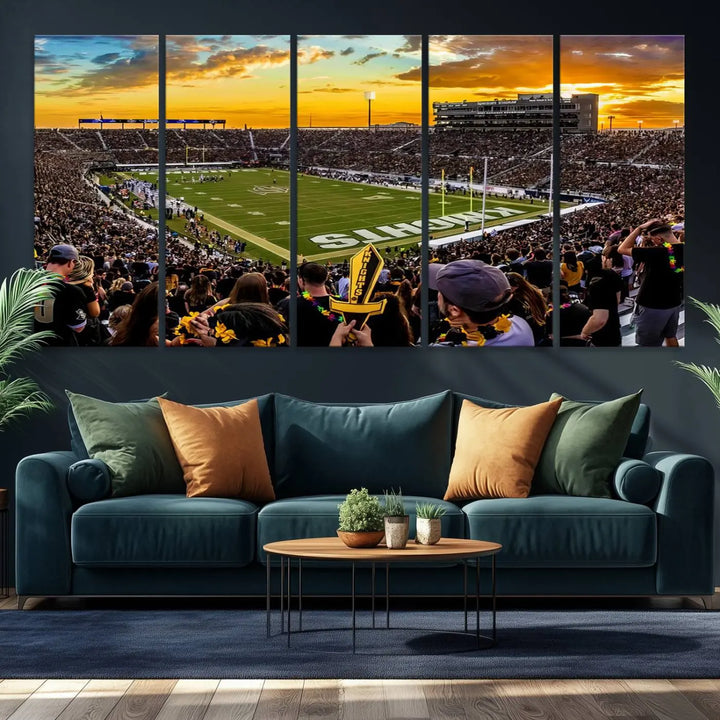 UCF Knights Football Team Print - Orlando FBC Mortgage Stadium Wall Art Canvas Print