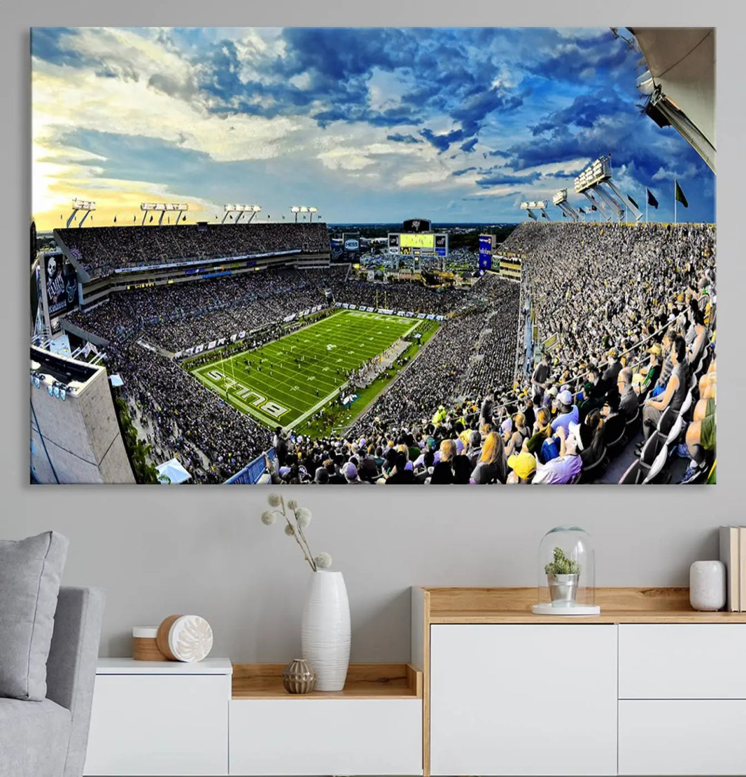 USF Bulls Football Team Print - Tampa Raymond James Stadium Wall Art Canvas Print