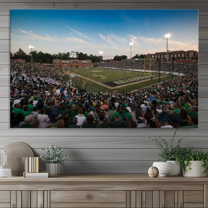 University of Charlotte 49ers Football Team Print - Charlotte Jerry Richardson Stadium Wall Art Canvas Print