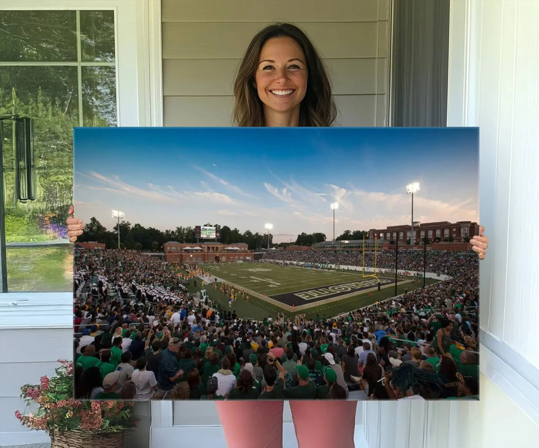 University of Charlotte 49ers Football Team Print - Charlotte Jerry Richardson Stadium Wall Art Canvas Print