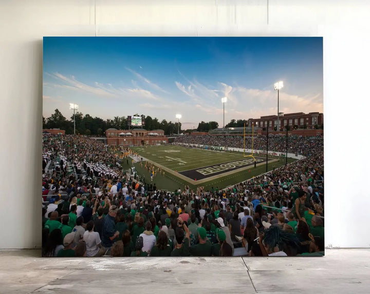 University of Charlotte 49ers Football Team Print - Charlotte Jerry Richardson Stadium Wall Art Canvas Print