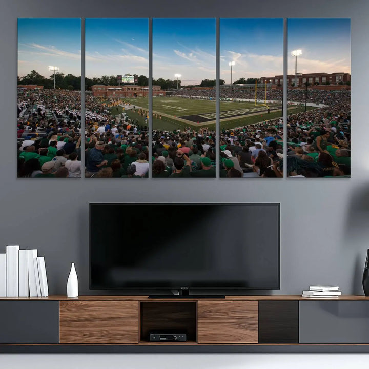 University of Charlotte 49ers Football Team Print - Charlotte Jerry Richardson Stadium Wall Art Canvas Print