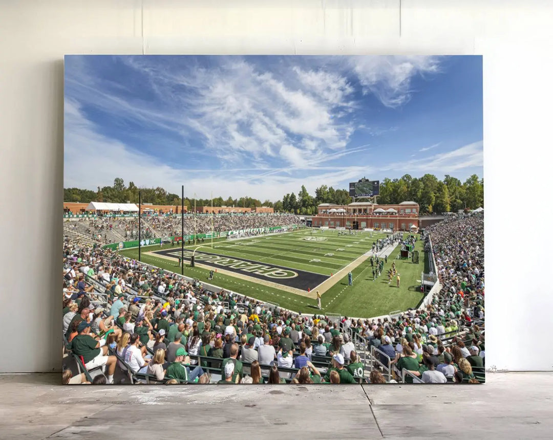 University of Charlotte 49ers Football Team Print - Charlotte Jerry Richardson Stadium Wall Art Canvas Print