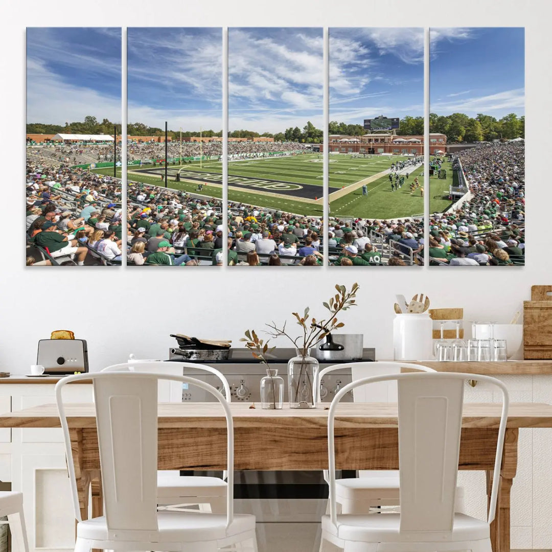 University of Charlotte 49ers Football Team Print - Charlotte Jerry Richardson Stadium Wall Art Canvas Print