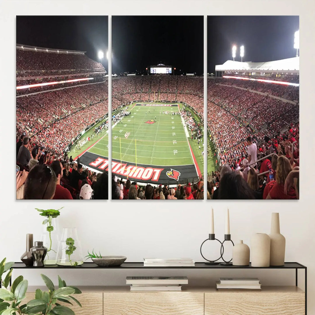 University of Louisville Cardinals Football Team Print - Louisville Cardinal Stadium Wall Art Canvas Print