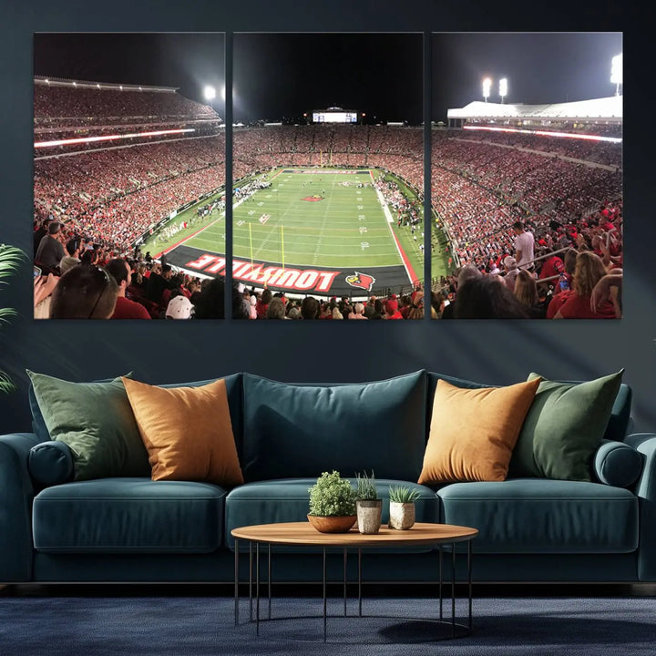 University of Louisville Cardinals Football Team Print - Louisville Cardinal Stadium Wall Art Canvas Print