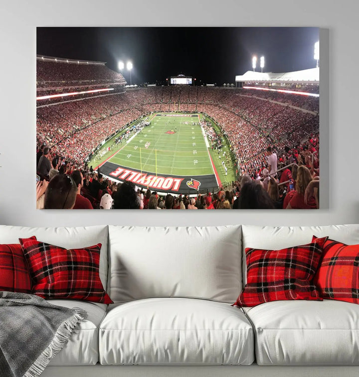 University of Louisville Cardinals Football Team Print - Louisville Cardinal Stadium Wall Art Canvas Print