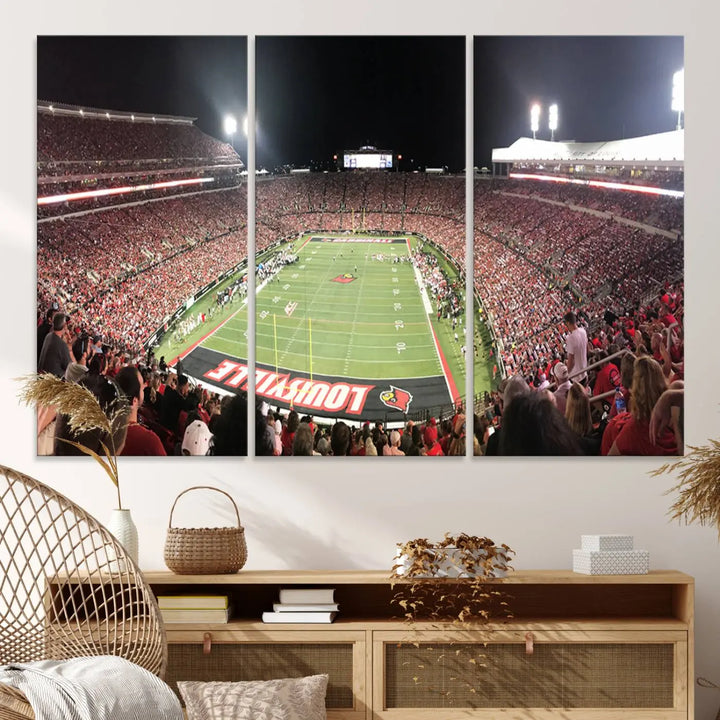 University of Louisville Cardinals Football Team Print - Louisville Cardinal Stadium Wall Art Canvas Print