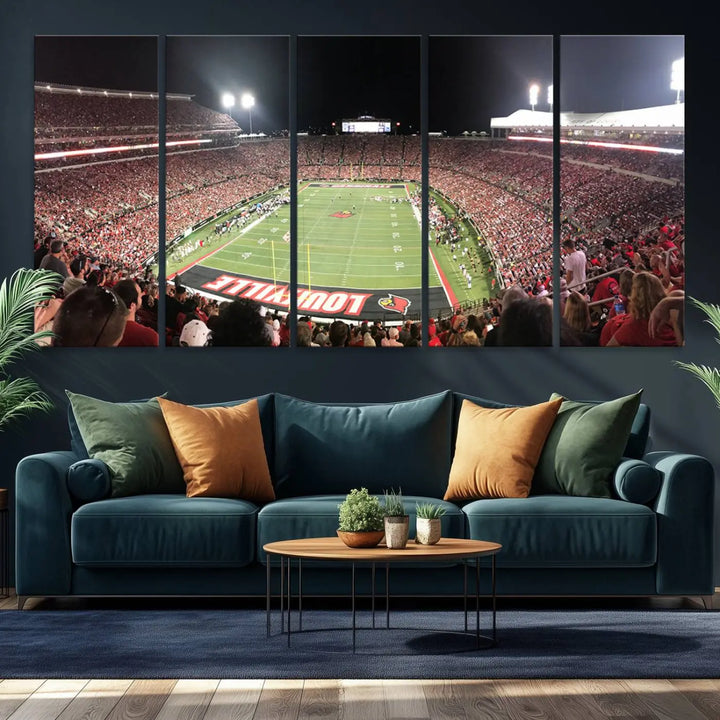 University of Louisville Cardinals Football Team Print - Louisville Cardinal Stadium Wall Art Canvas Print