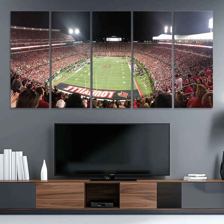 University of Louisville Cardinals Football Team Print - Louisville Cardinal Stadium Wall Art Canvas Print