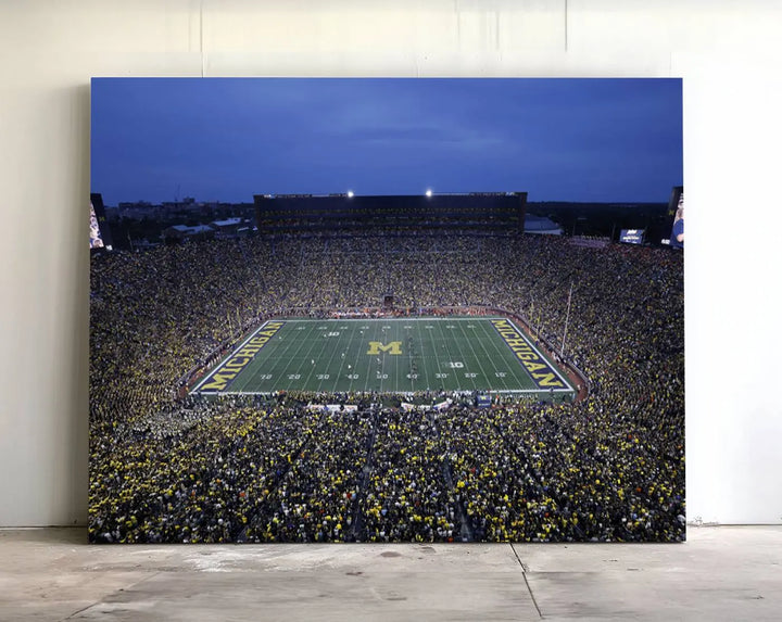 University of Michigan Wolverines Football Team Print - Ann Arbor Michigan Stadium Wall Art Canvas Print