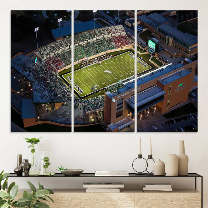 University of North Texas Mean Green Football Team Print - Denton DATCU Stadium Wall Art Canvas Print