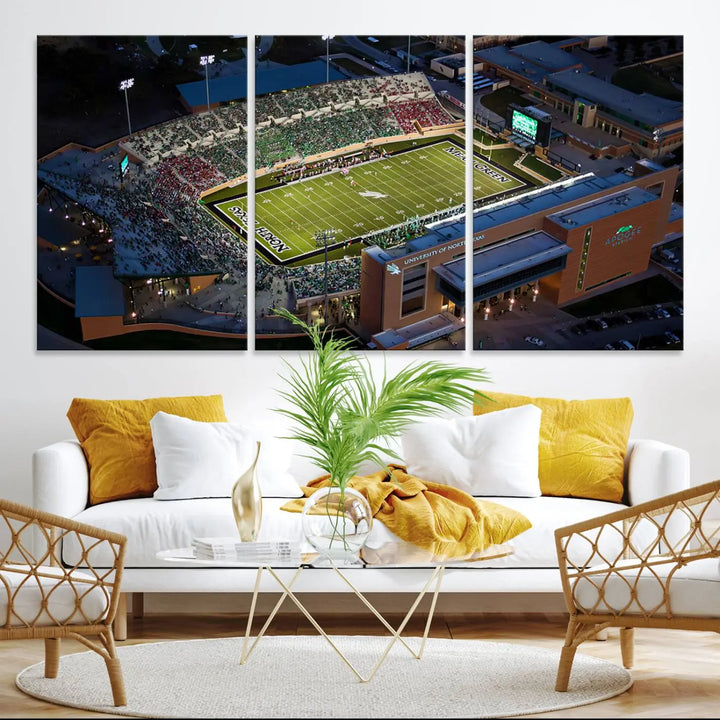 University of North Texas Mean Green Football Team Print - Denton DATCU Stadium Wall Art Canvas Print