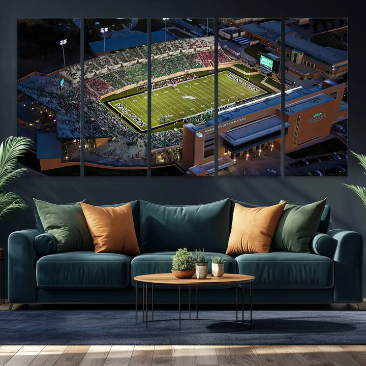 University of North Texas Mean Green Football Team Print - Denton DATCU Stadium Wall Art Canvas Print