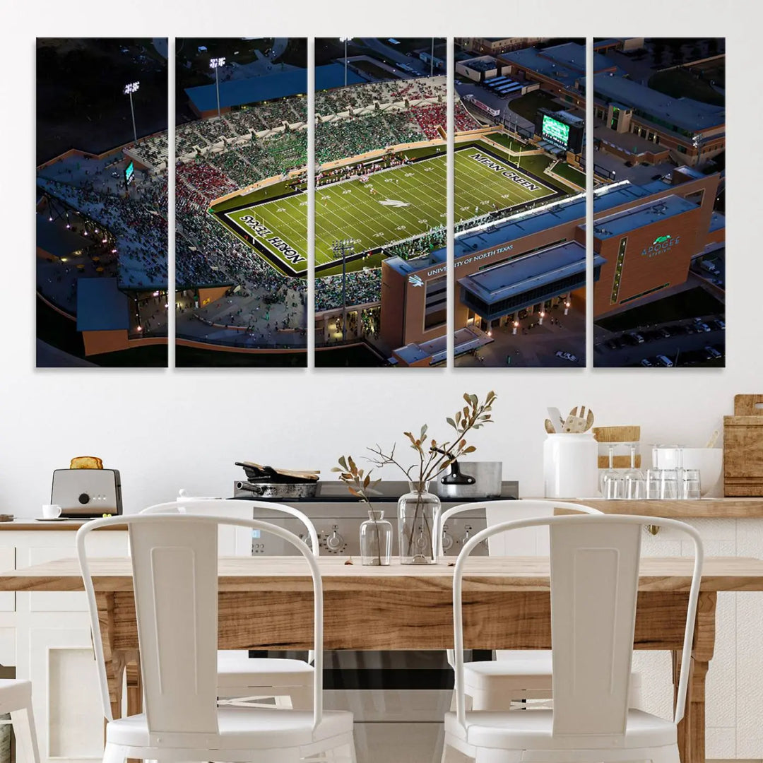 University of North Texas Mean Green Football Team Print - Denton DATCU Stadium Wall Art Canvas Print