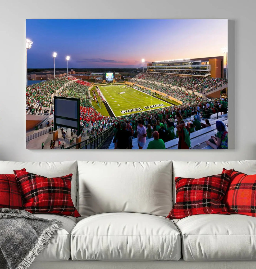 University of North Texas Mean Green Football Team Print - Denton DATCU Stadium Wall Art Canvas Print