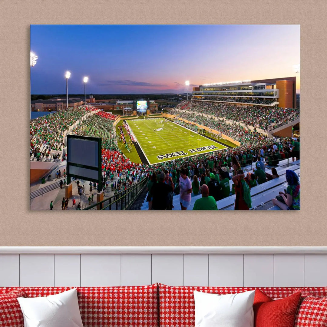 University of North Texas Mean Green Football Team Print - Denton DATCU Stadium Wall Art Canvas Print