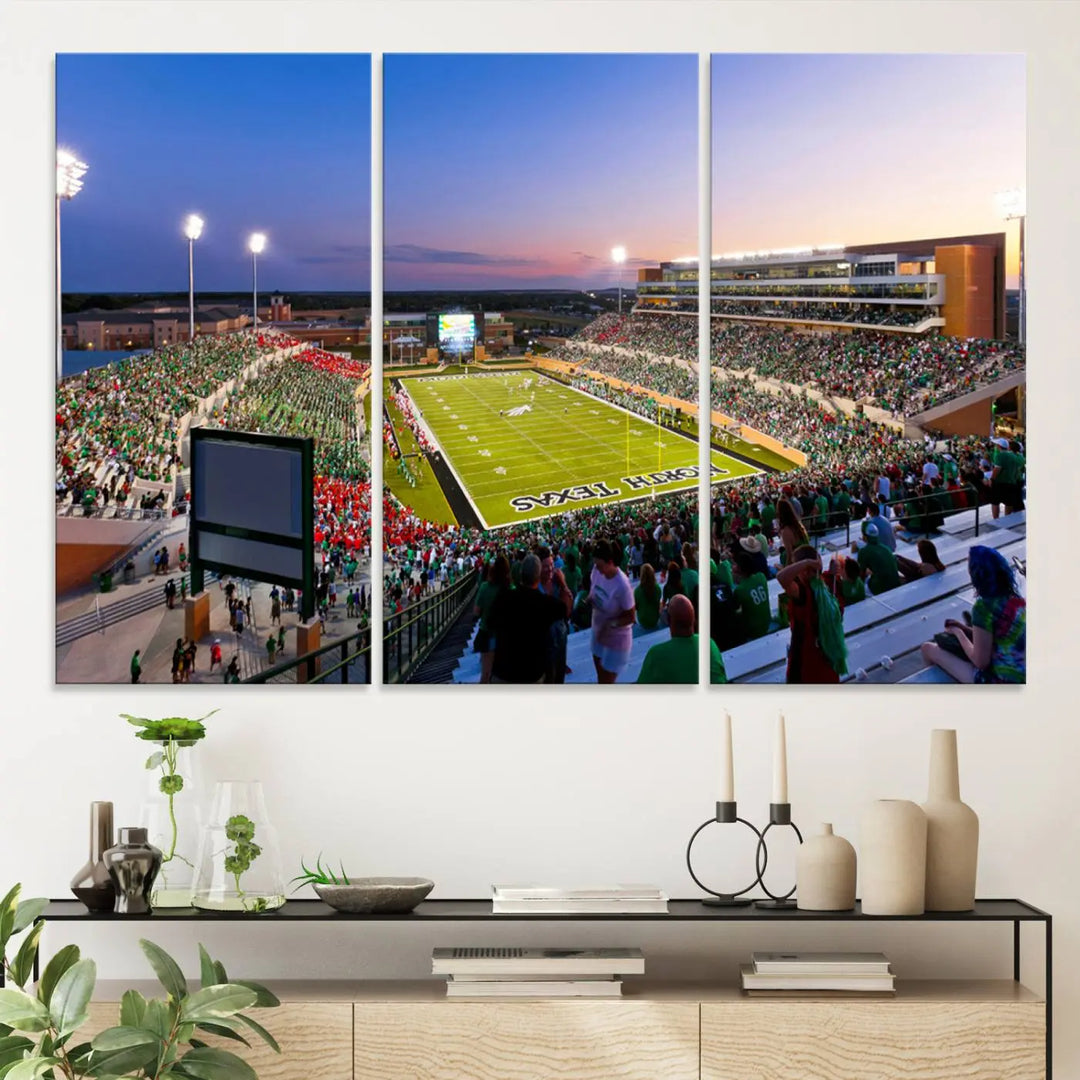 University of North Texas Mean Green Football Team Print - Denton DATCU Stadium Wall Art Canvas Print