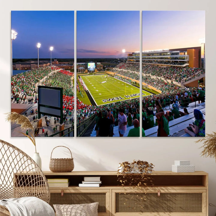 University of North Texas Mean Green Football Team Print - Denton DATCU Stadium Wall Art Canvas Print