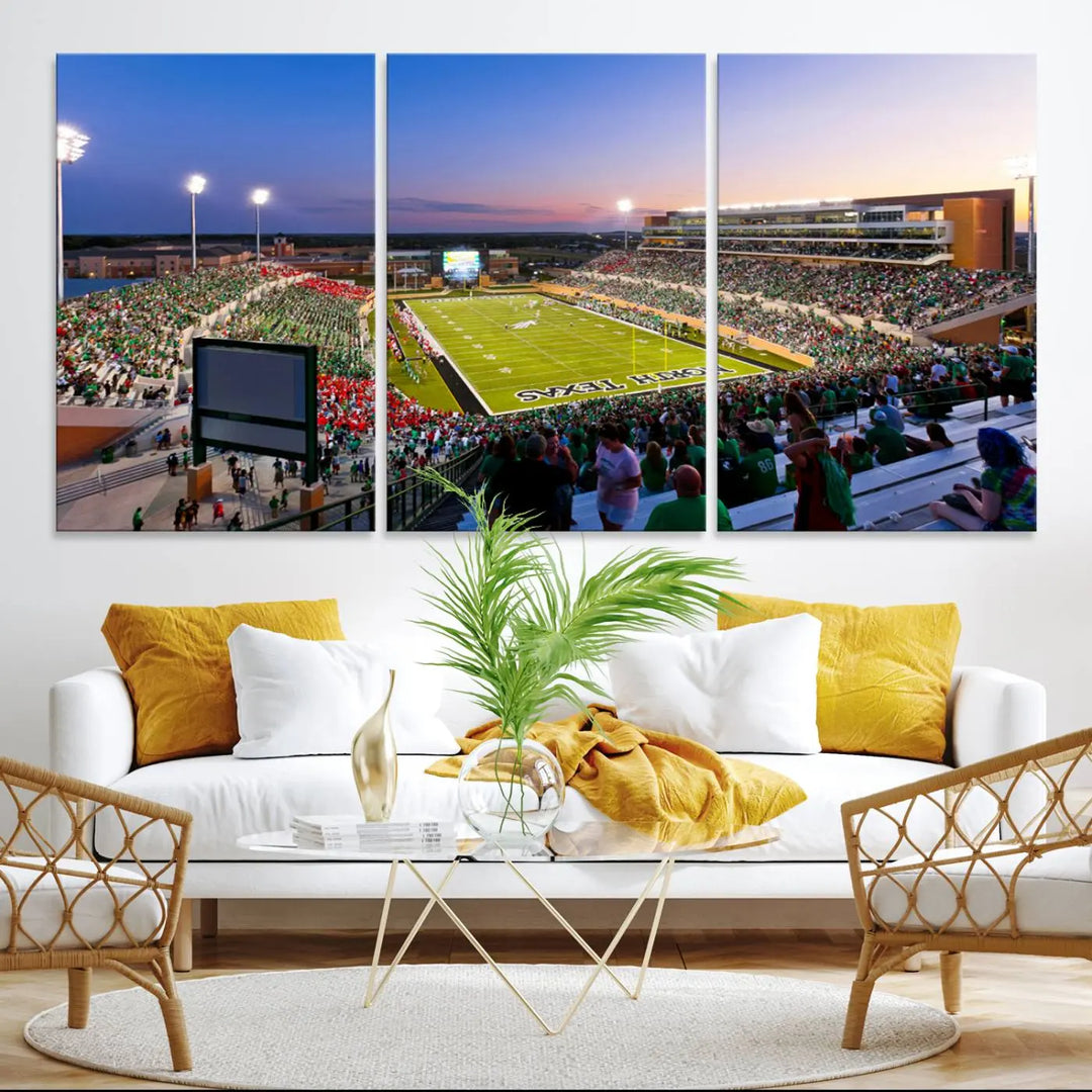 University of North Texas Mean Green Football Team Print - Denton DATCU Stadium Wall Art Canvas Print