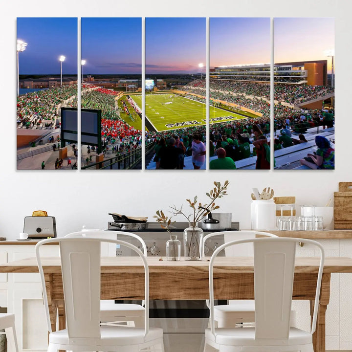 University of North Texas Mean Green Football Team Print - Denton DATCU Stadium Wall Art Canvas Print