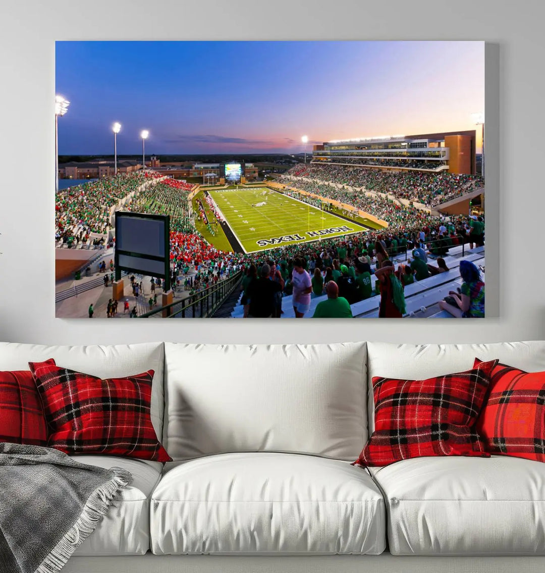 University of North Texas Mean Green Football Team Print - Denton DATCU Stadium Wall Art Canvas Print