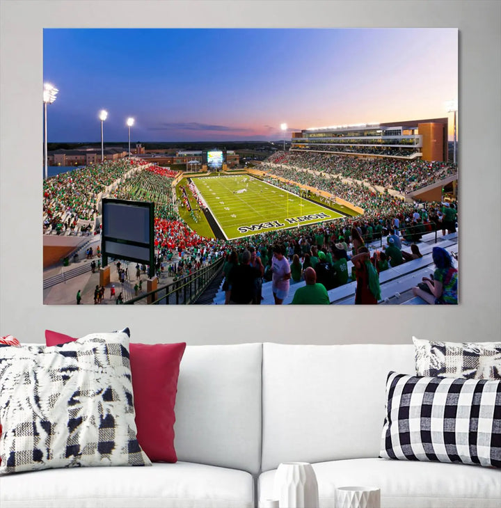 University of North Texas Mean Green Football Team Print - Denton DATCU Stadium Wall Art Canvas Print