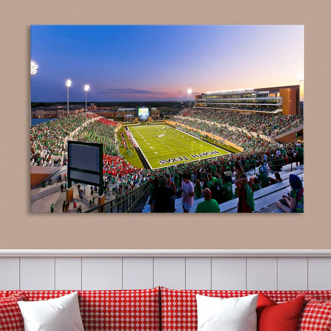 University of North Texas Mean Green Football Team Print - Denton DATCU Stadium Wall Art Canvas Print