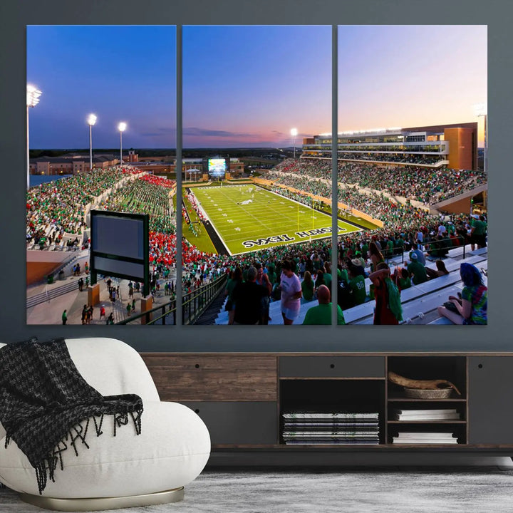 University of North Texas Mean Green Football Team Print - Denton DATCU Stadium Wall Art Canvas Print