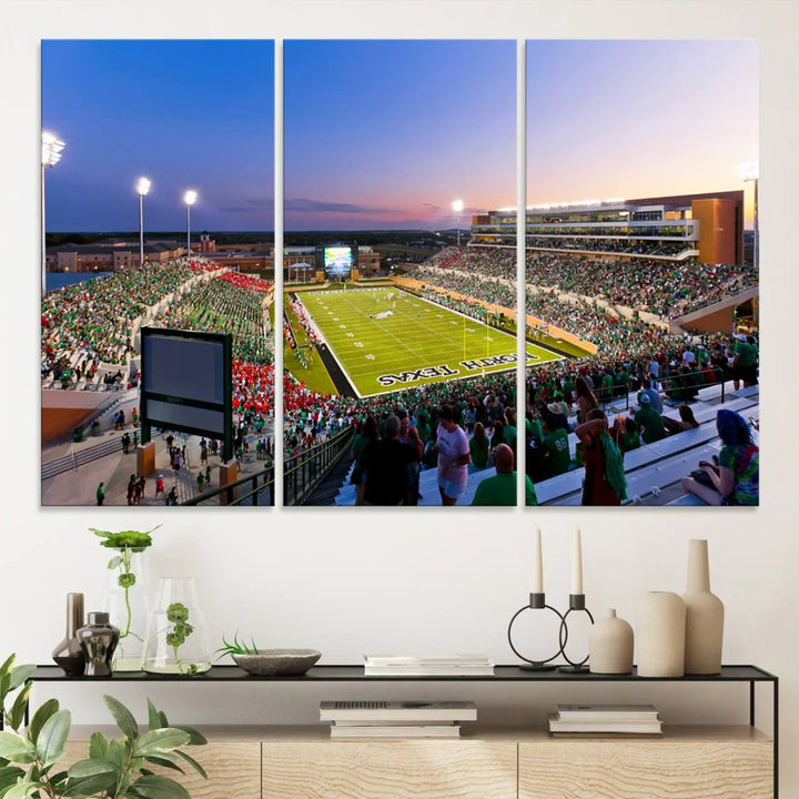 University of North Texas Mean Green Football Team Print - Denton DATCU Stadium Wall Art Canvas Print